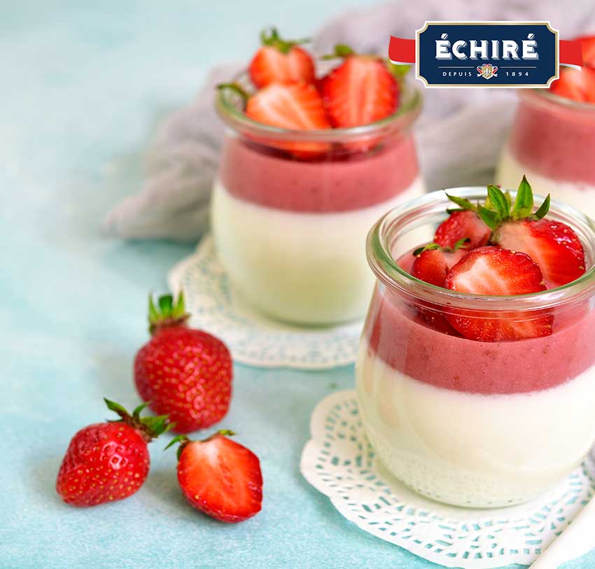 Panacotta-with strawberries with Échiré cream