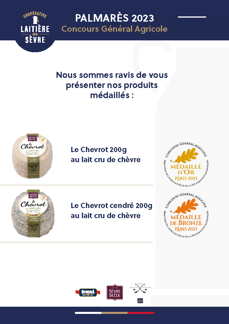 Les fromages Sèvre & Belle, médaillés au Concours Général Agricole 2023 !